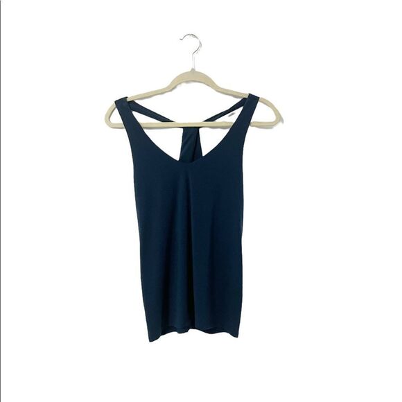🟢ATHLETA Women's Midnight Blue Essence Crossover Keyhole Racerback Tank Top M - Picture 1 of 4